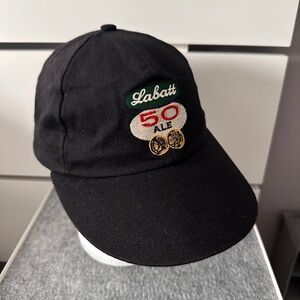 Vintage Labatt 50 Ale Beer Hat - Black Adjustable Cap - Canadian Brewery Promo